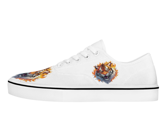 Blazing Tiger Art Canvas Sneakers
